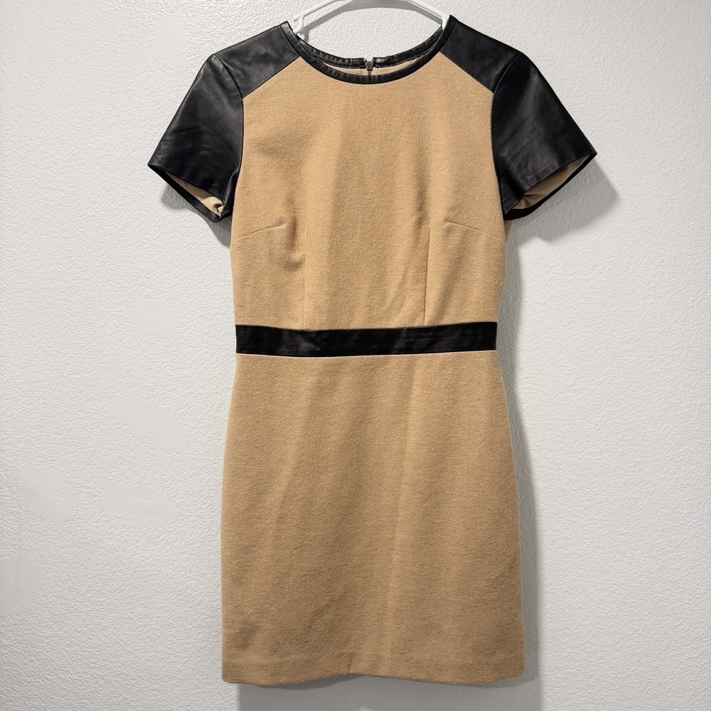 Club Monaco Size-0 Womens Dress Wool Blend Lined with Leather Trim‎